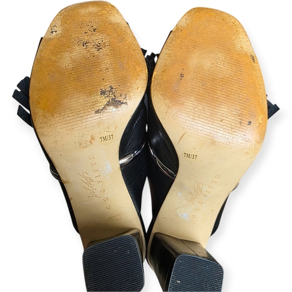 Lord & Taylor 424 Fifth Candis Fringe Heels, Black, Size 7M - Picture 8 of 14